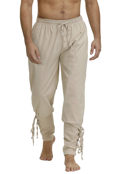 Men's Ankle Banded Cuff Renaissance Medieval Viking Pants