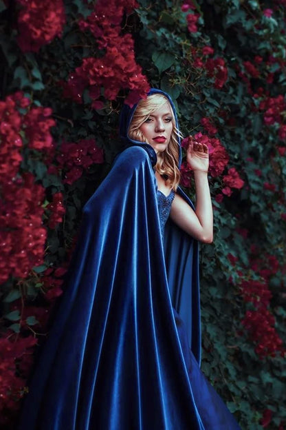 HOMELEX Black Witch Velvet Cloak Halloween Maleficent Hooded Cape Queen King Robe Outfit Renaissance Medieval Costume Green