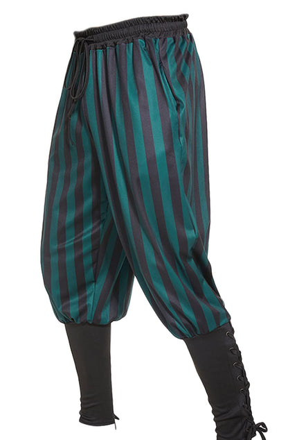 Men's Ankle Banded Pants Medieval Viking Navigator Pirate Costume Trousers Renaissance Gothic Pants Large Black-short