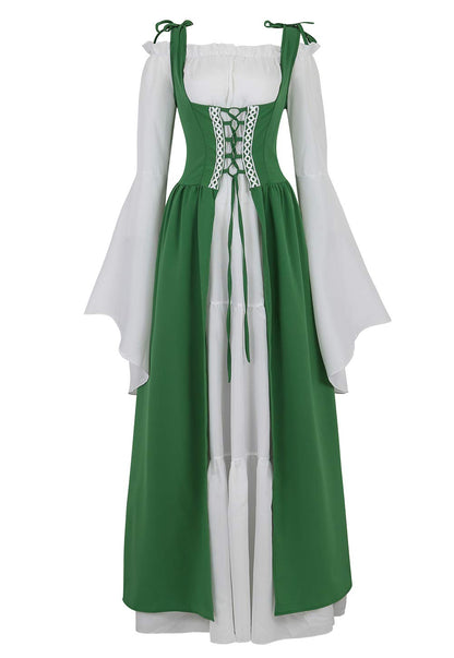 Pink Long Sleeve Irish Renaissance Dress Women's Pirate Costume