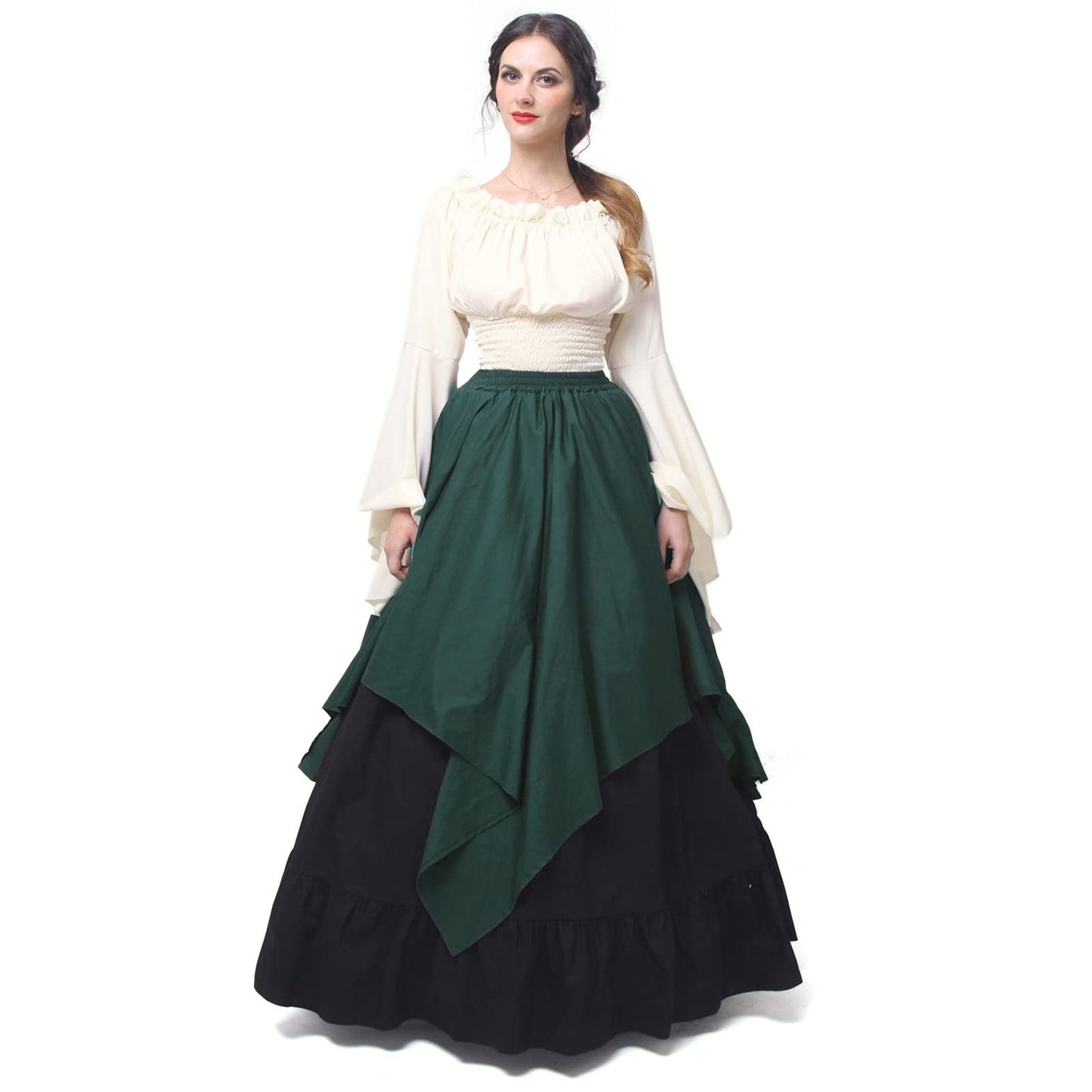 NSPSTT Womens Renaissance Medieval Costume Victorian Dresses Gown Scottish Dress