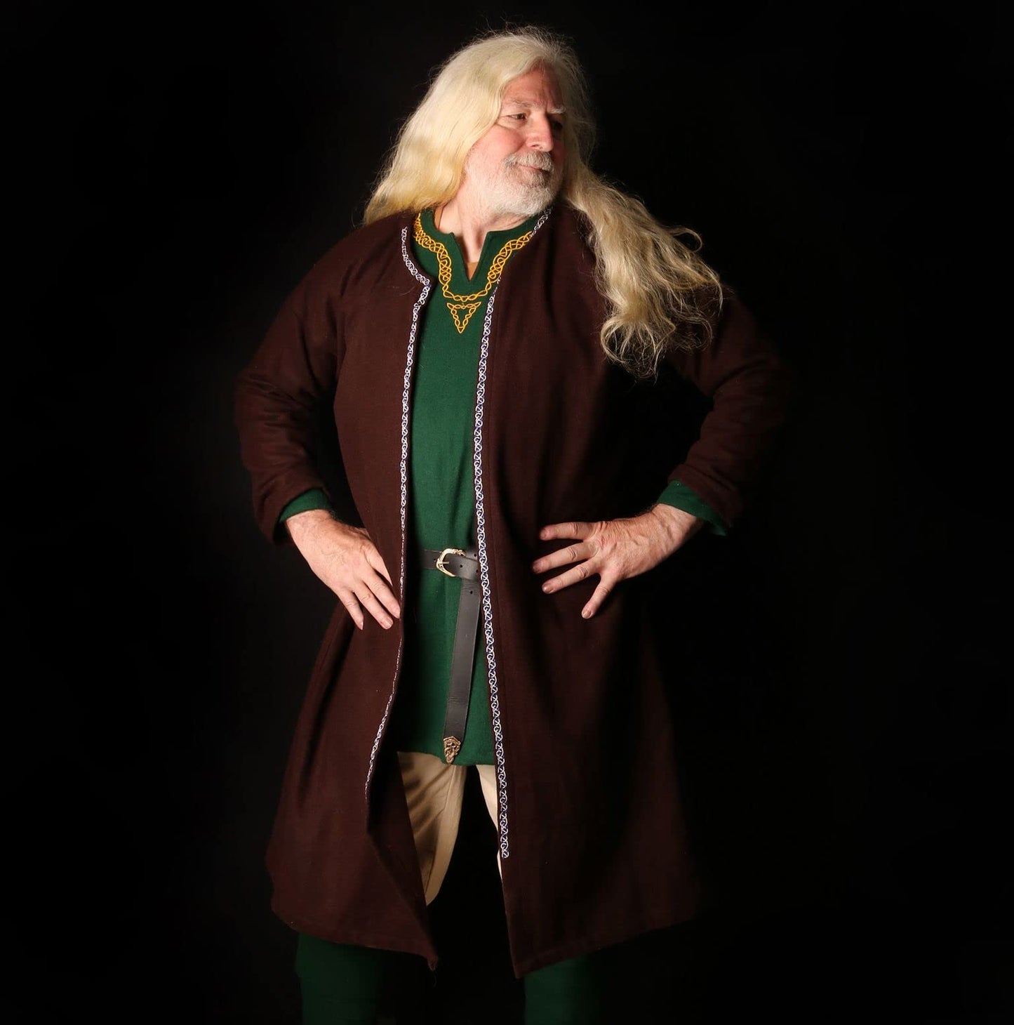 Hedeby Embroidered Klappenrock Kaftan Woolen Viking Coat