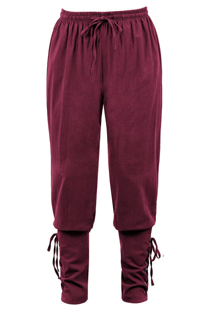 Men's Ankle Banded Cuff Renaissance Medieval Viking Pants