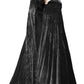 HOMELEX Black Witch Velvet Cloak Halloween Maleficent Hooded Cape Queen King Robe Outfit Renaissance Medieval Costume Green