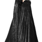 HOMELEX Black Witch Velvet Cloak Halloween Maleficent Hooded Cape Queen King Robe Outfit Renaissance Medieval Costume Green