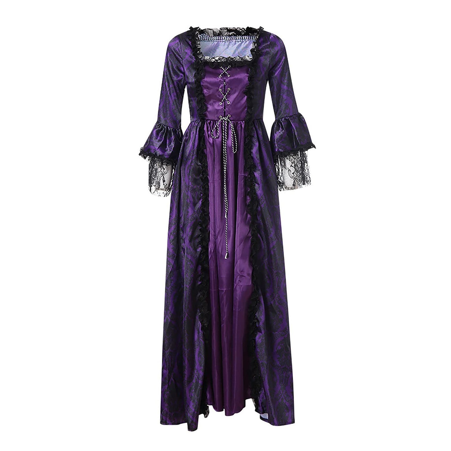 Wine Gothic Witch Medieval Wedding Dress Renaissance Dress for Women