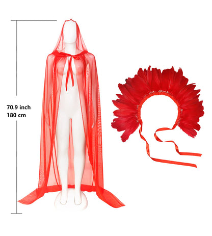 HOMELEX Black Witch Velvet Cloak Halloween Maleficent Hooded Cape Queen King Robe Outfit Renaissance Medieval Costume Green