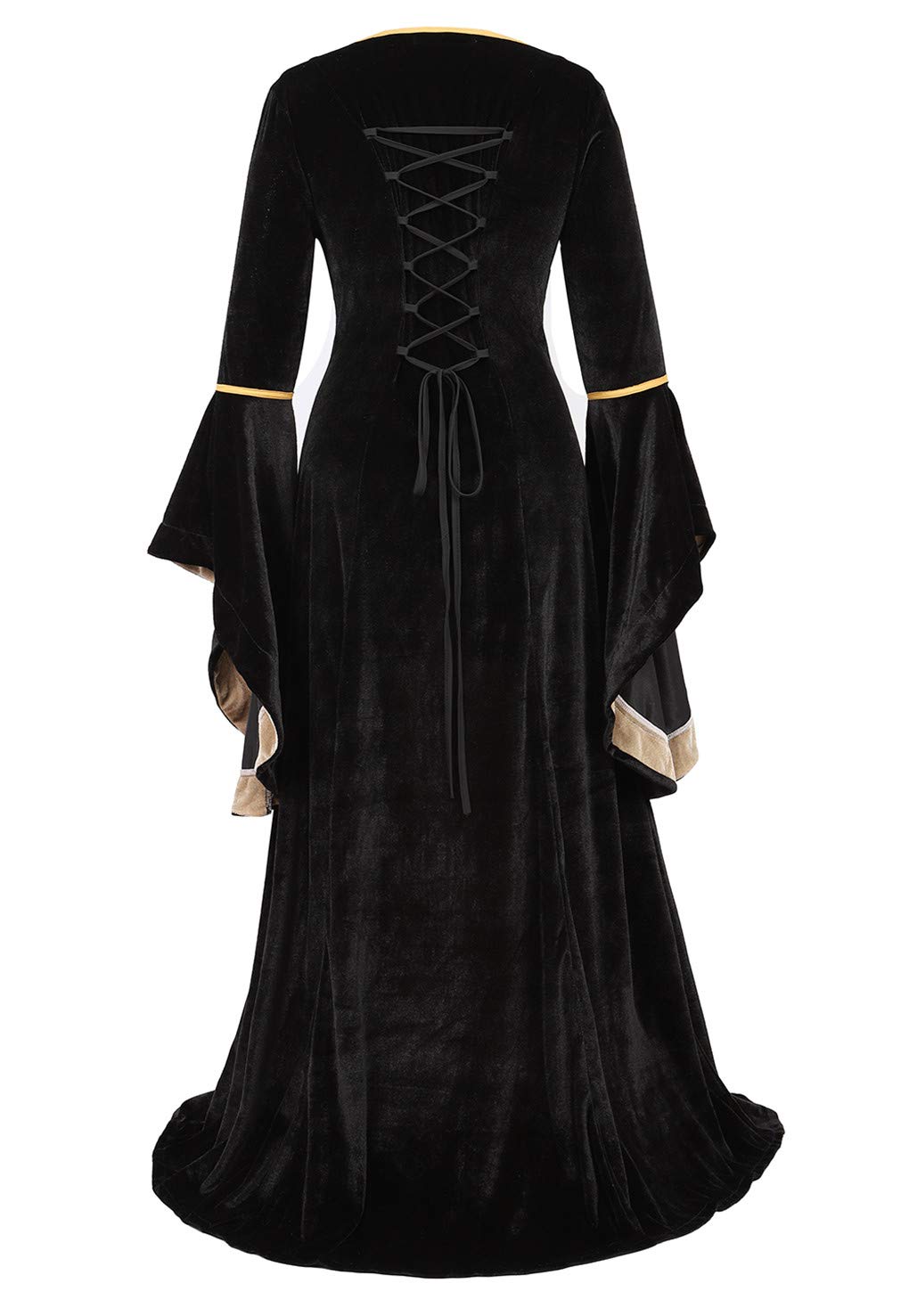 Black Women's Medieval Renaissance Costume Velvet Queen Dresses