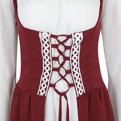 Pink Long Sleeve Irish Renaissance Dress Women's Pirate Costume