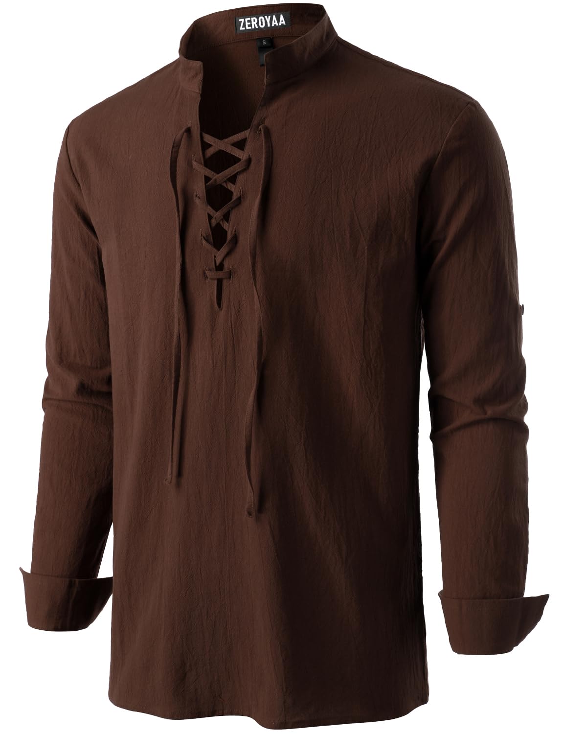 Men's Medieval Vintage Long Sleeve Lace Up Shirt