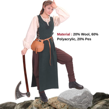 Side-Lace Wool Viking Apron Overdress