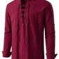 Men's Medieval Vintage Long Sleeve Lace Up Shirt