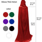 HOMELEX Black Witch Velvet Cloak Halloween Maleficent Hooded Cape Queen King Robe Outfit Renaissance Medieval Costume Green