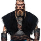 L'VOW Men's Viking Fur Collar Medieval Renaissance Wrap King Warrior Cape Shawl Halloween LARP Winter Cosplay Costume Brown-1