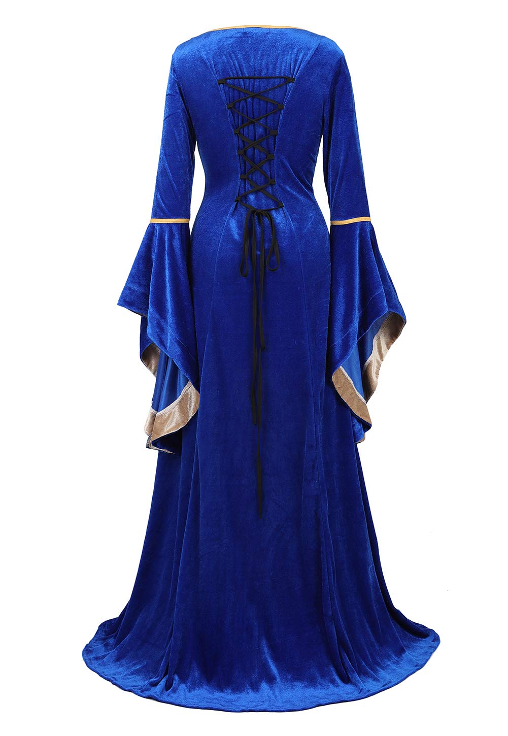 Black Women's Medieval Renaissance Costume Velvet Queen Dresses