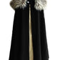 MSOrient Mens Medieval Viking Cloak Fur Cape Cosplay Costume Renaissance King With Fur Cloak Halloween Costume Small Black
