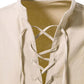 Men's Long Sleeve Shirts Retro Style Lace up for Medieval,Viking,Hippie Halloween Cosplay Pirate Renaissance Costume Small Khaki