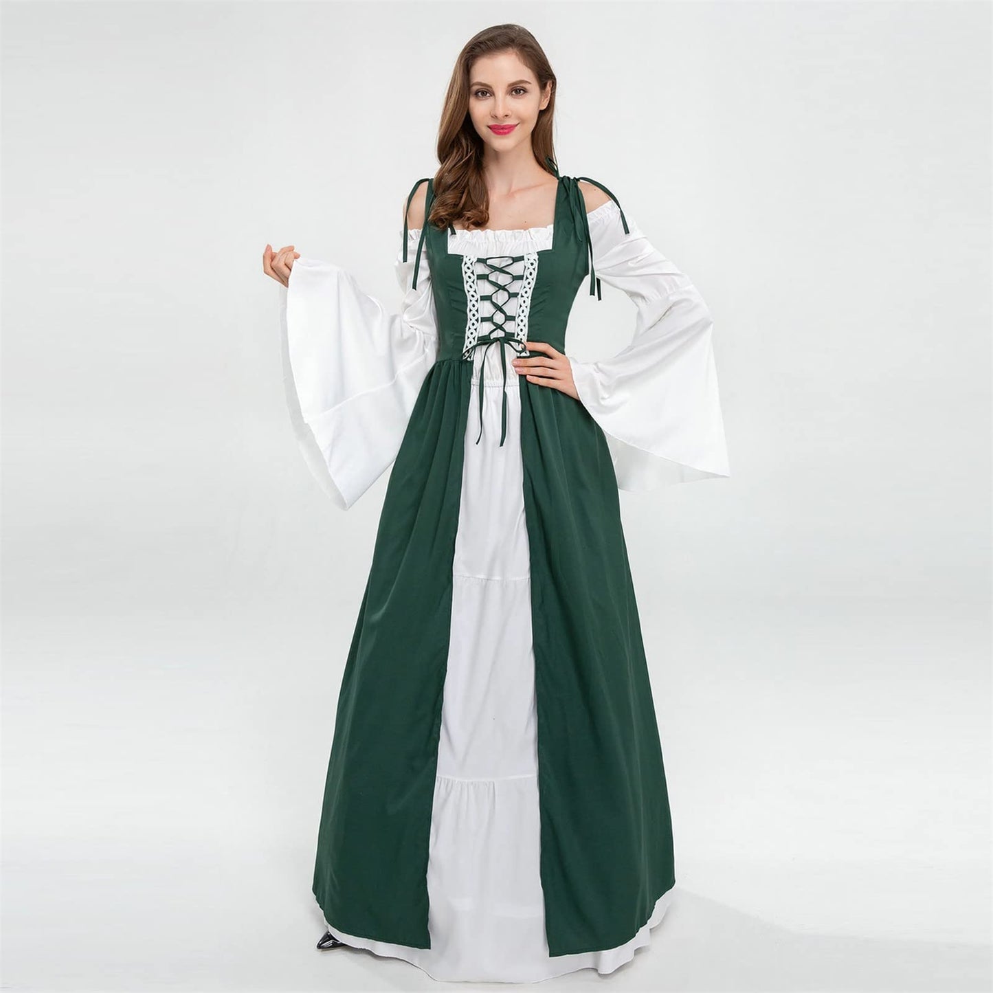 Wine Gothic Witch Medieval Wedding Dress Renaissance Dress for Women