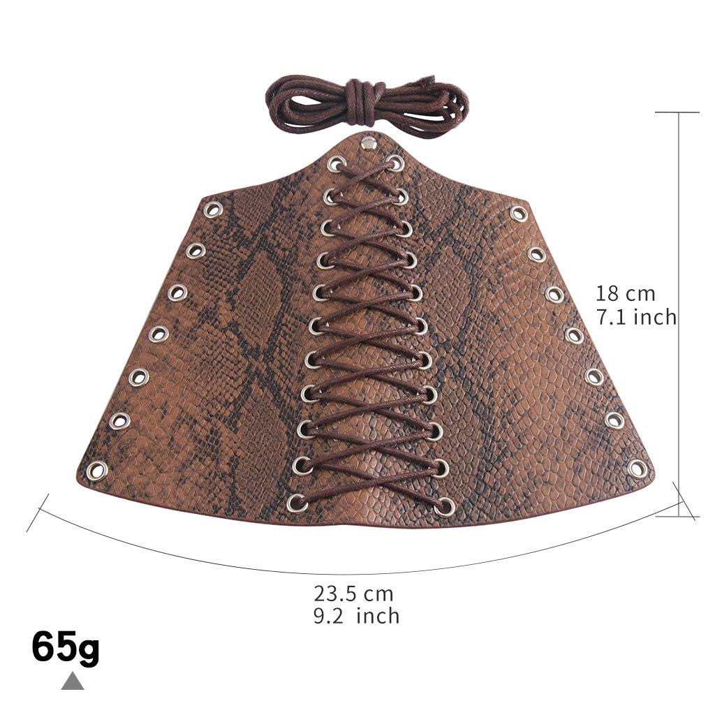 GelConnie Leather Gauntlet Wristband Viking Leather Arm Guard Medieval Armor Bracers Leather Armband Wrist Guards Cosplay Black Leather Bracers