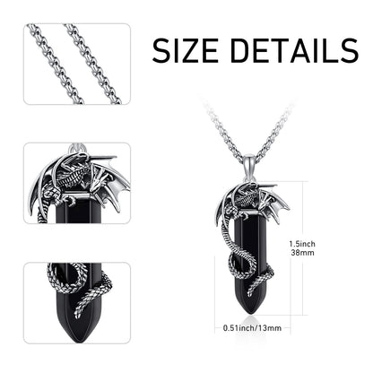 AENEAS Turquoise Dragon Necklace for Men - Sterling Silver Gift Jewelry - 20+2''
