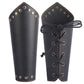 GelConnie Leather Gauntlet Wristband Viking Leather Arm Guard Medieval Armor Bracers Leather Armband Wrist Guards Cosplay Black Leather Bracers