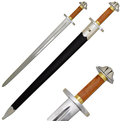 Ouse 10th Century Lobed Thane's Sword with Scabbard Battle Ready and Sharp