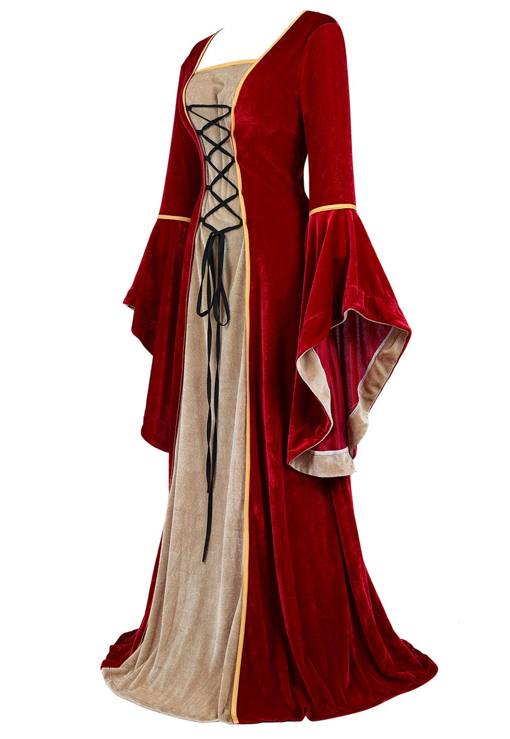 Black Women's Medieval Renaissance Costume Velvet Queen Dresses