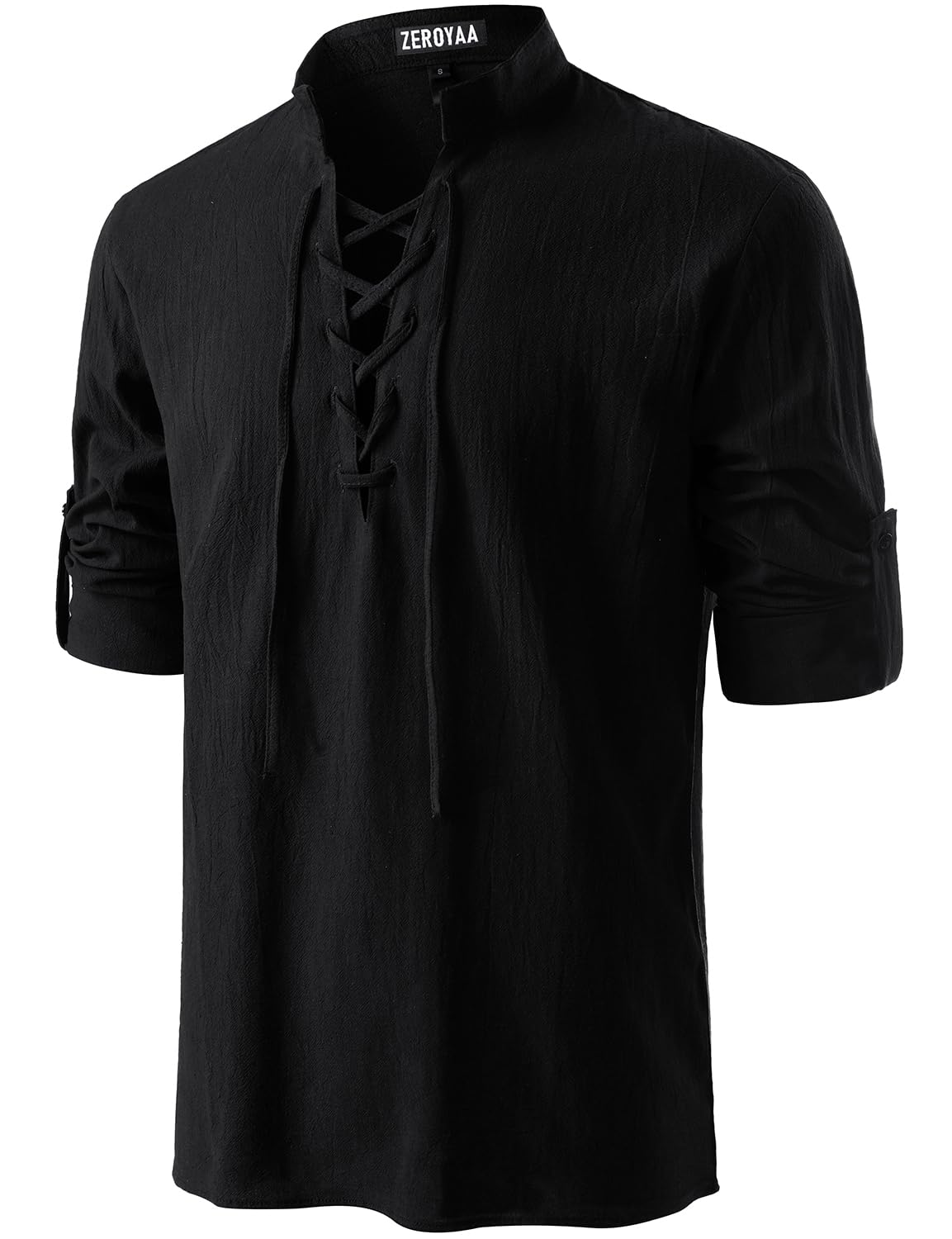 Men's Medieval Vintage Long Sleeve Lace Up Shirt