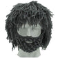 Creative Barbarian Knit Beard Hat Funny Knit Hat Wig Beanie Hat Beard Facemask V-brown