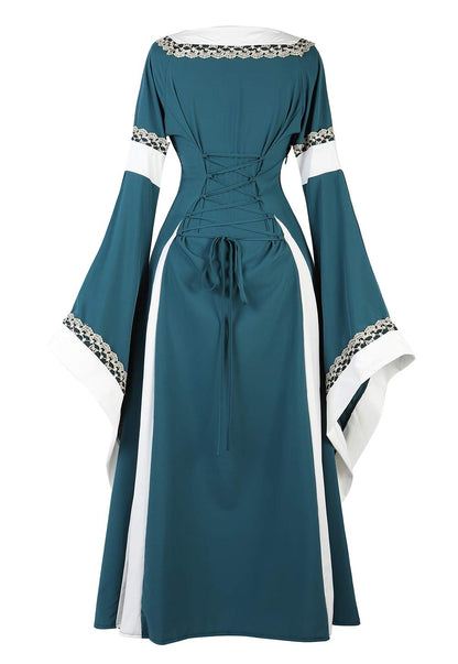 Medieval Dresses For Women Black Renaissance Dress Women Costumes Halloween Plus Size Witch Costume X-Small Blue6508