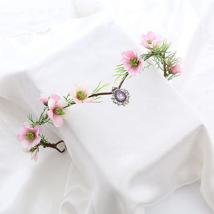Vivivalue Floral Crown Girl Floral Headband Flower Headpiece Halo Wedding Party Photos I