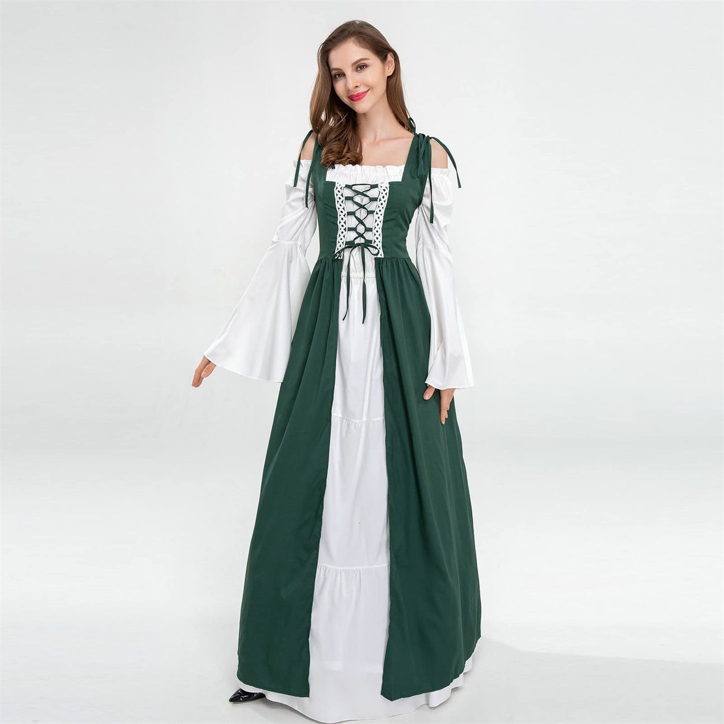 Wine Gothic Witch Medieval Wedding Dress Renaissance Dress for Women