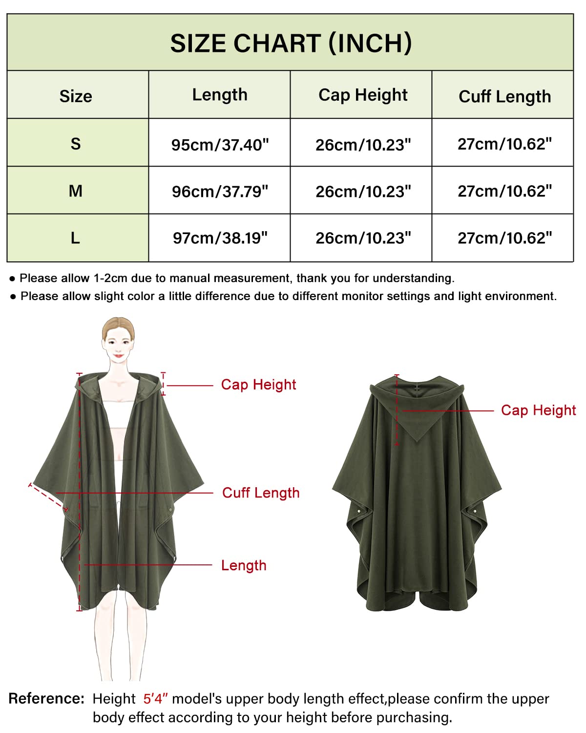 Women's Calf Length Cotton Lining Cloak