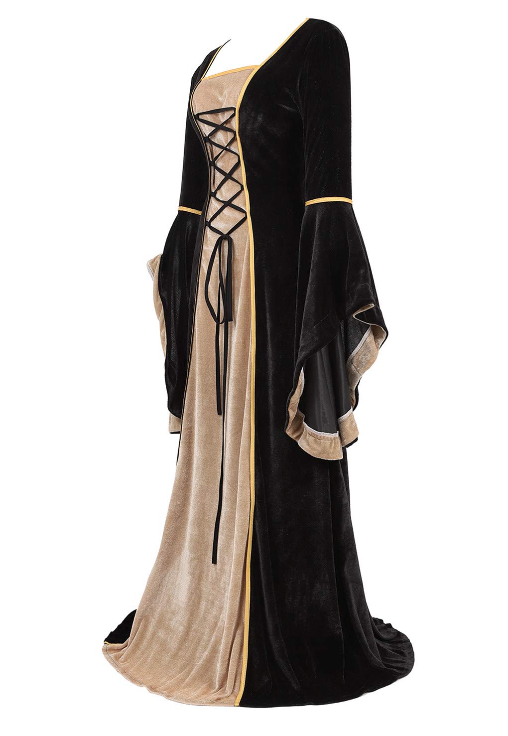 Black Women's Medieval Renaissance Costume Velvet Queen Dresses