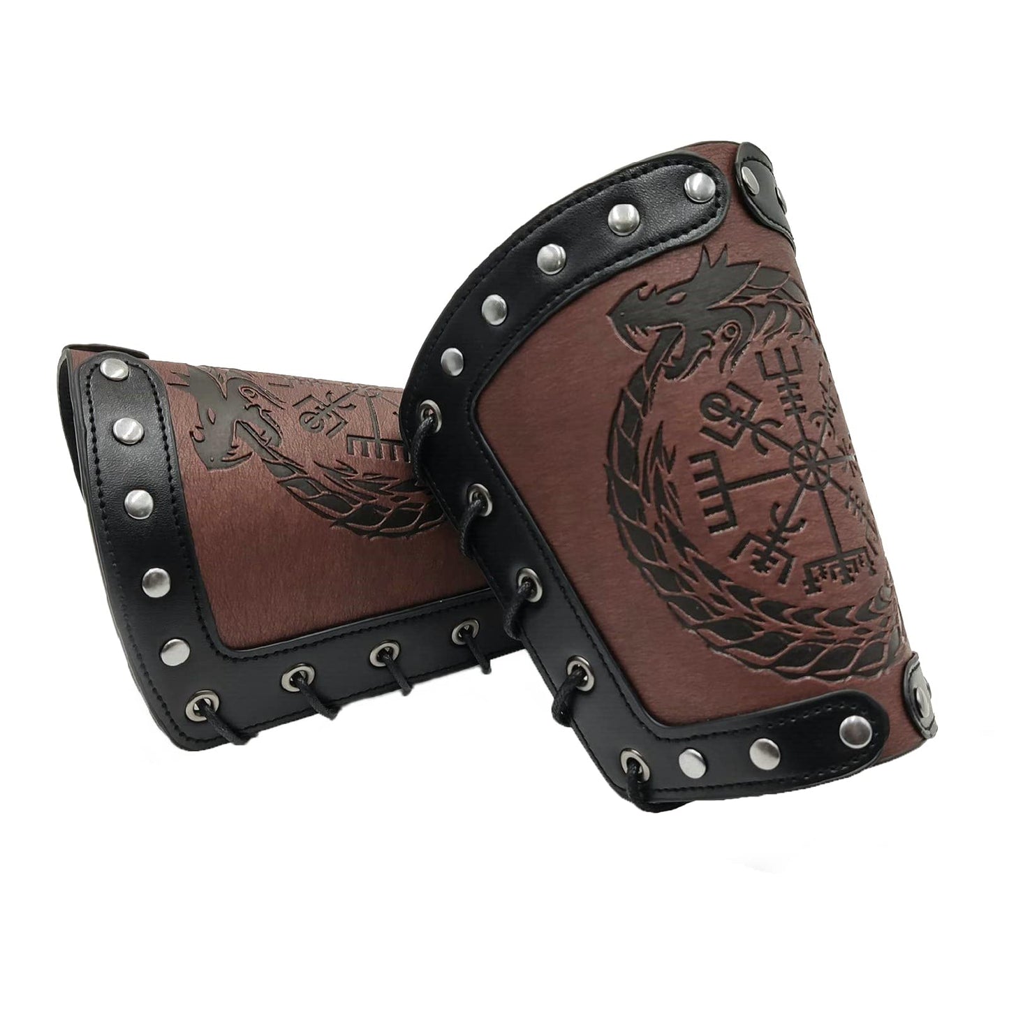 JAOYU Leather Bracers Arm Armor Viking Cuffs