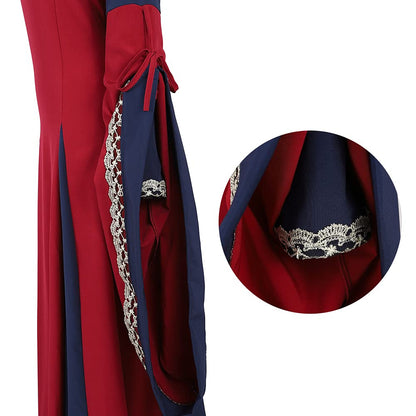 Medieval Dresses For Women Black Renaissance Dress Women Costumes Halloween Plus Size Witch Costume X-Small Blue6508
