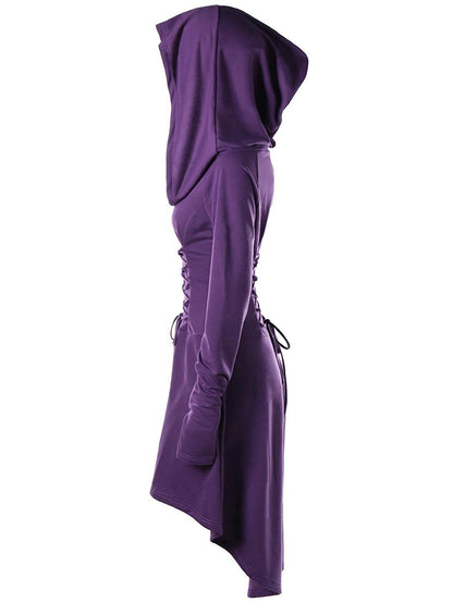Womens Renaissance Costumes Hooded Robe Lace Up