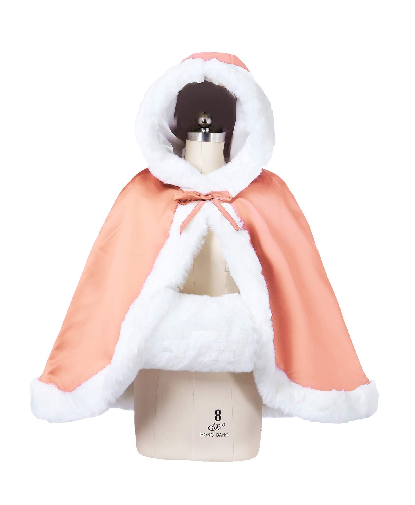 Fur Edged Wedding Capelet with Hood in 18 Colors