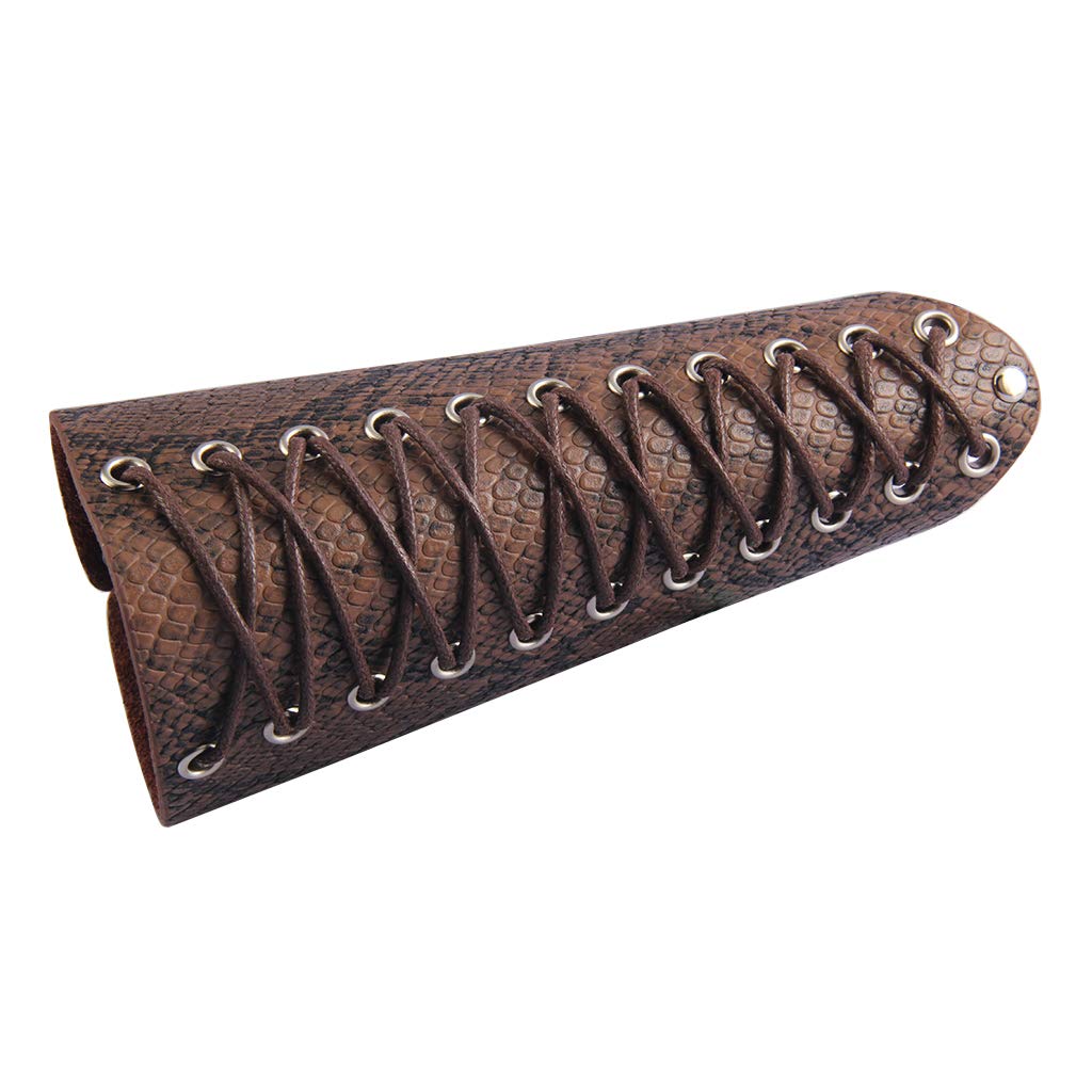 GelConnie Leather Gauntlet Wristband Viking Leather Arm Guard Medieval Armor Bracers Leather Armband Wrist Guards Cosplay Black Leather Bracers