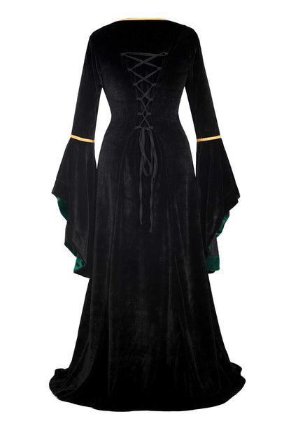 Black Women's Medieval Renaissance Costume Velvet Queen Dresses