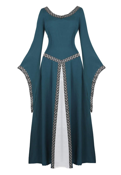 Renaissance Dresses for Women Medieval Costume Irish Long Over Dress Victorian Vintage Halloween X-Large 6508-dark Green