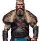 L'VOW Men's Viking Fur Collar Medieval Renaissance Wrap King Warrior Cape Shawl Halloween LARP Winter Cosplay Costume Brown-1