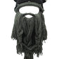 YEKEYI Viking Beard Beanie Horn Hat Winter Warm Mask Knitted Wool Funny Skull Cap One Size Horn Brown