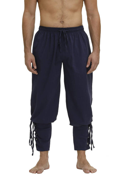 Men's Ankle Banded Cuff Renaissance Medieval Viking Pants