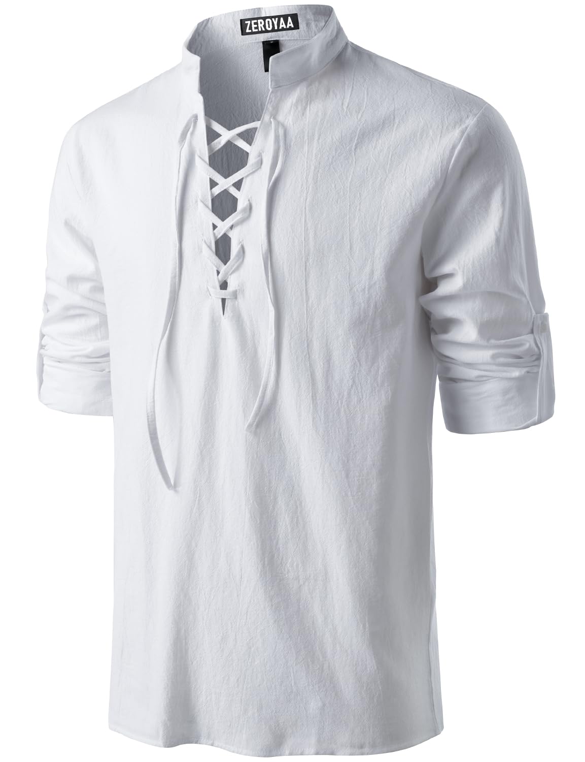 Men's Medieval Vintage Long Sleeve Lace Up Shirt