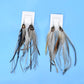 Punk Vintage Long Tassel Feather Beads Drop Wolf Tooth Pendant Earring Fish Hook Earrings Brown A