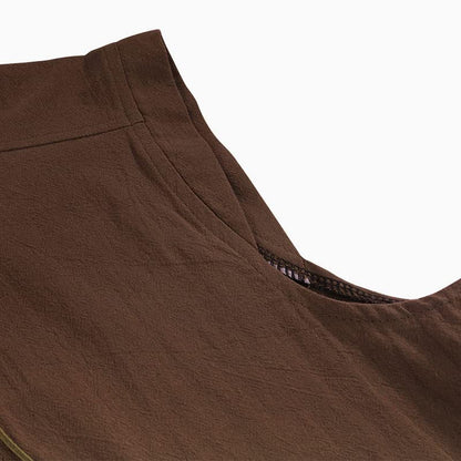 Sleeveless Short Torso Slit-Side Over Tunic