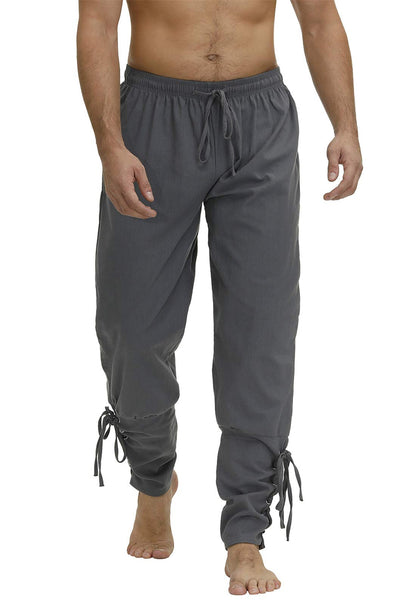 Men's Ankle Banded Cuff Renaissance Medieval Viking Pants