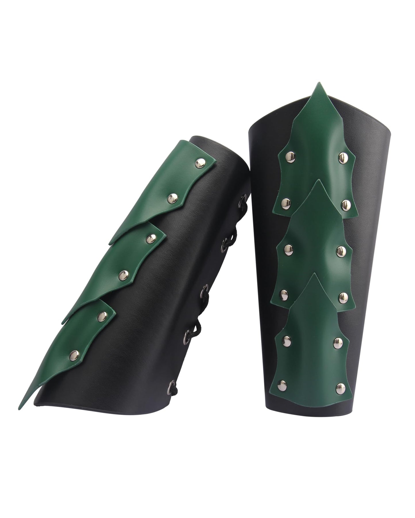 GelConnie Leather Gauntlet Wristband Viking Leather Arm Guard Medieval Armor Bracers Leather Armband Wrist Guards Cosplay Black Leather Bracers