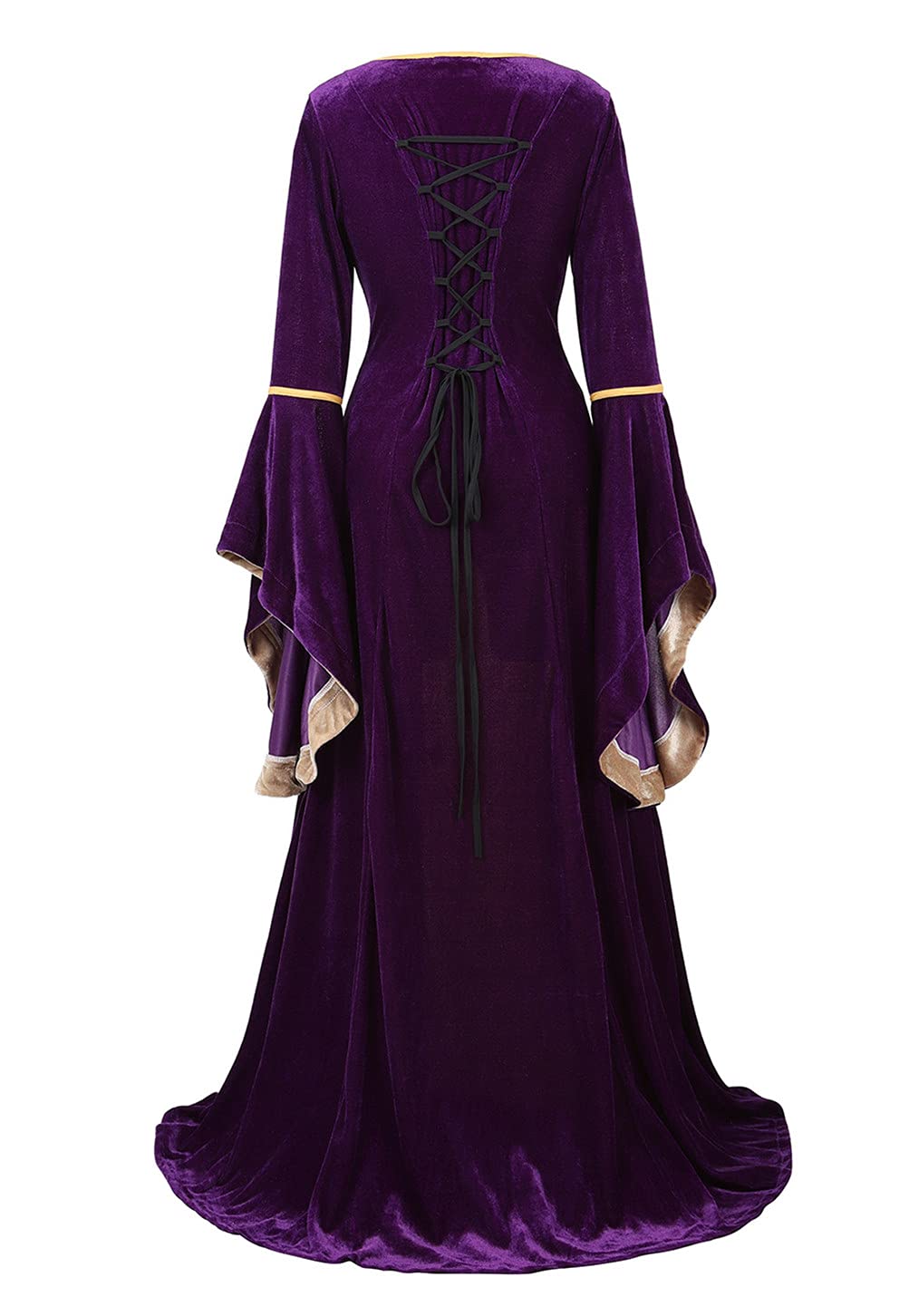 Black Women's Medieval Renaissance Costume Velvet Queen Dresses